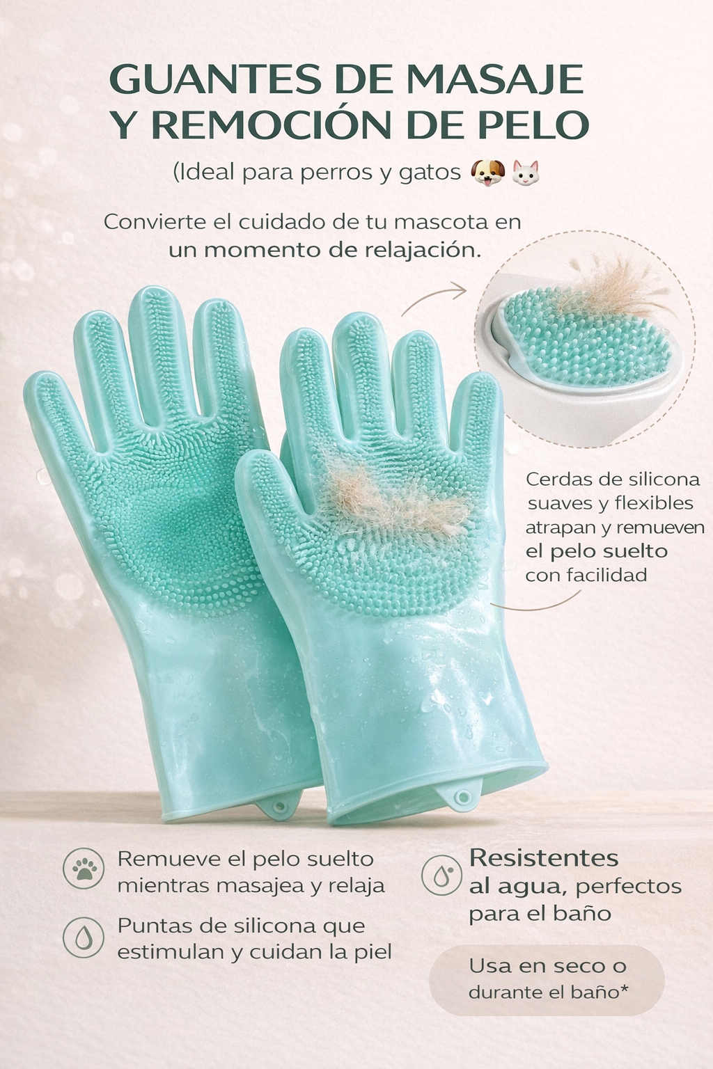 Guantes de Silicona para Baño 🐶🛁